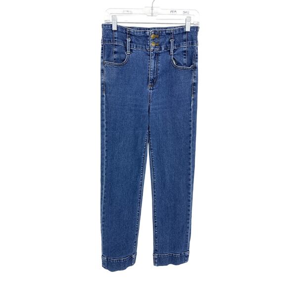Ann Taylor The Easy Straight Jeans Womens Size 6 Medium Wash Denim Ankle Length - Picture 1 of 6